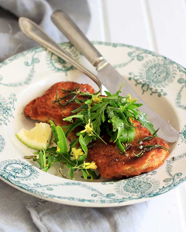 Parmesan and rosemary schnitzel